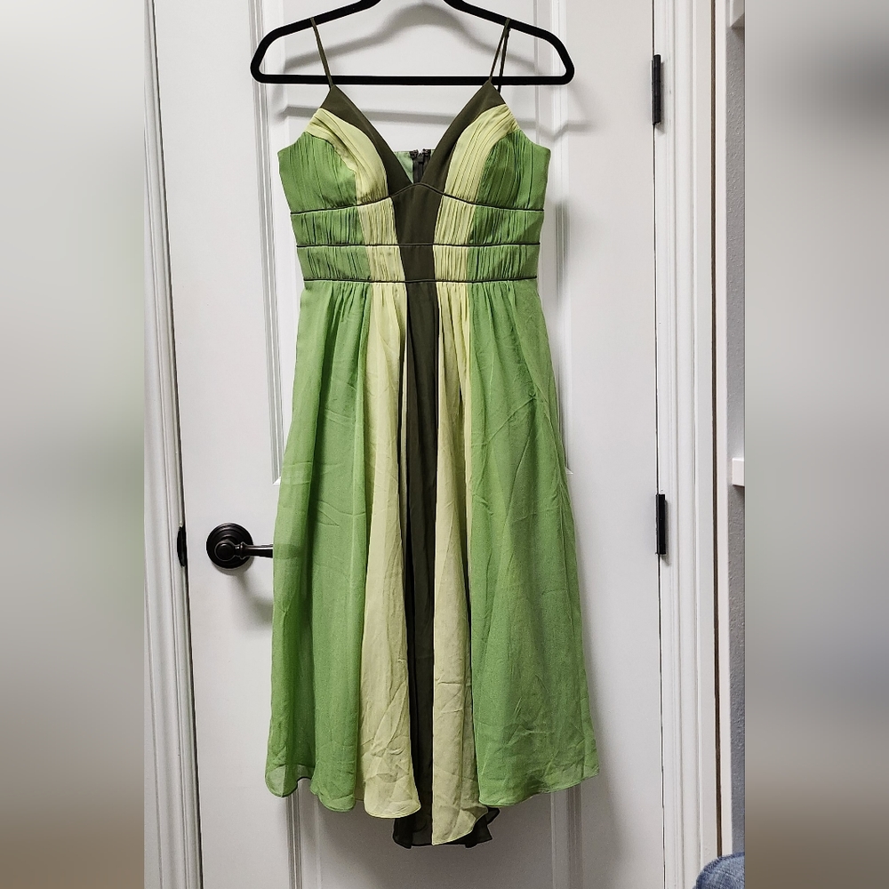 BCBG Monochromatic Silk Midi Dress